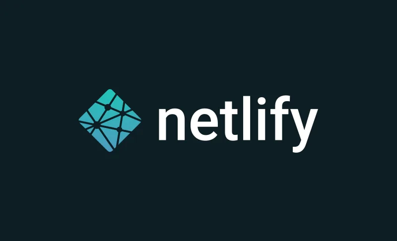 The netlify logo on a dark background.